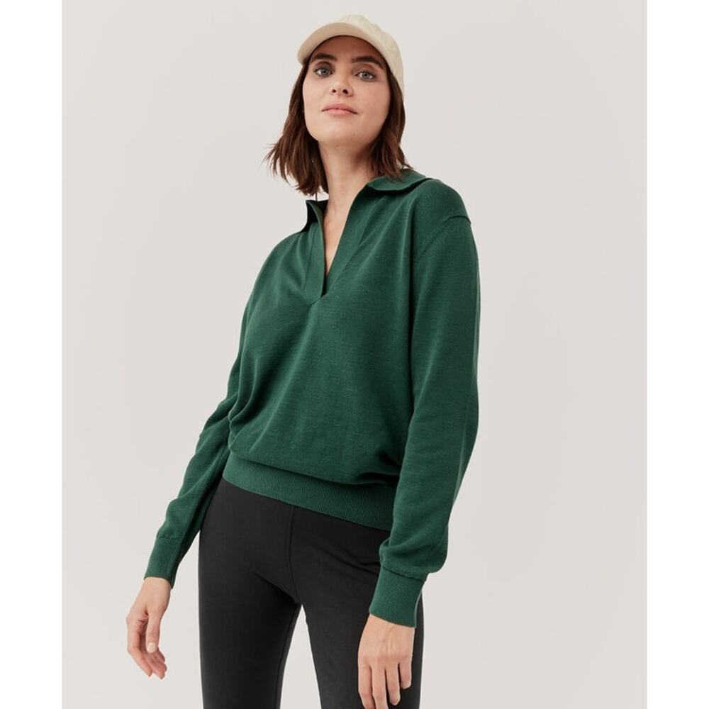 Pact Polo *IN GRAY* Organic Cotton Sweater Large